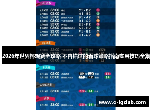 2026年世界杯观赛全攻略 不容错过的看球策略指南实用技巧全集 2026年世界杯观赛全攻略 不容错过的看球策略指南实用技巧全集